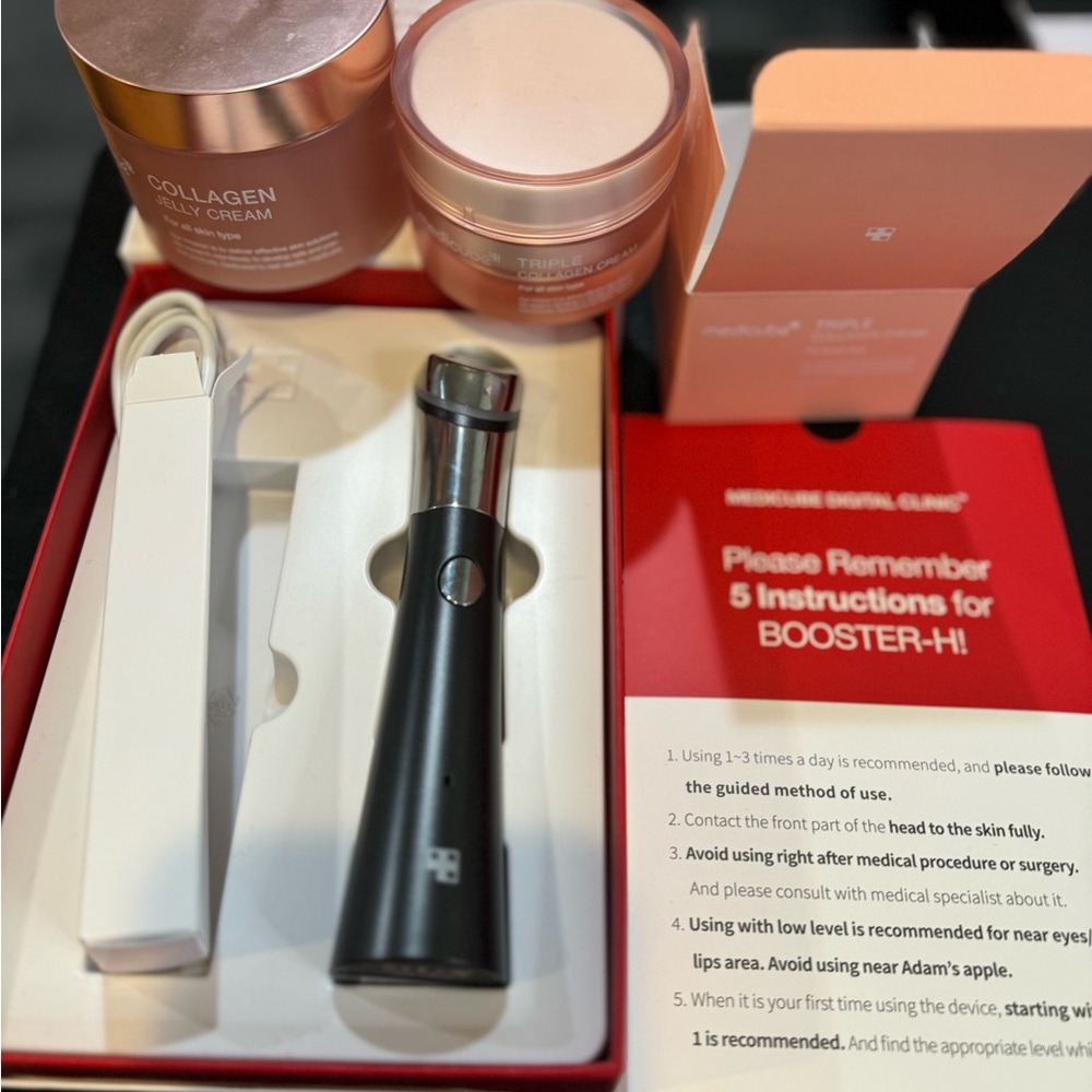 Age-R Booster Device NEW and 2 full unused Collagen Jelly and Triple Collagen